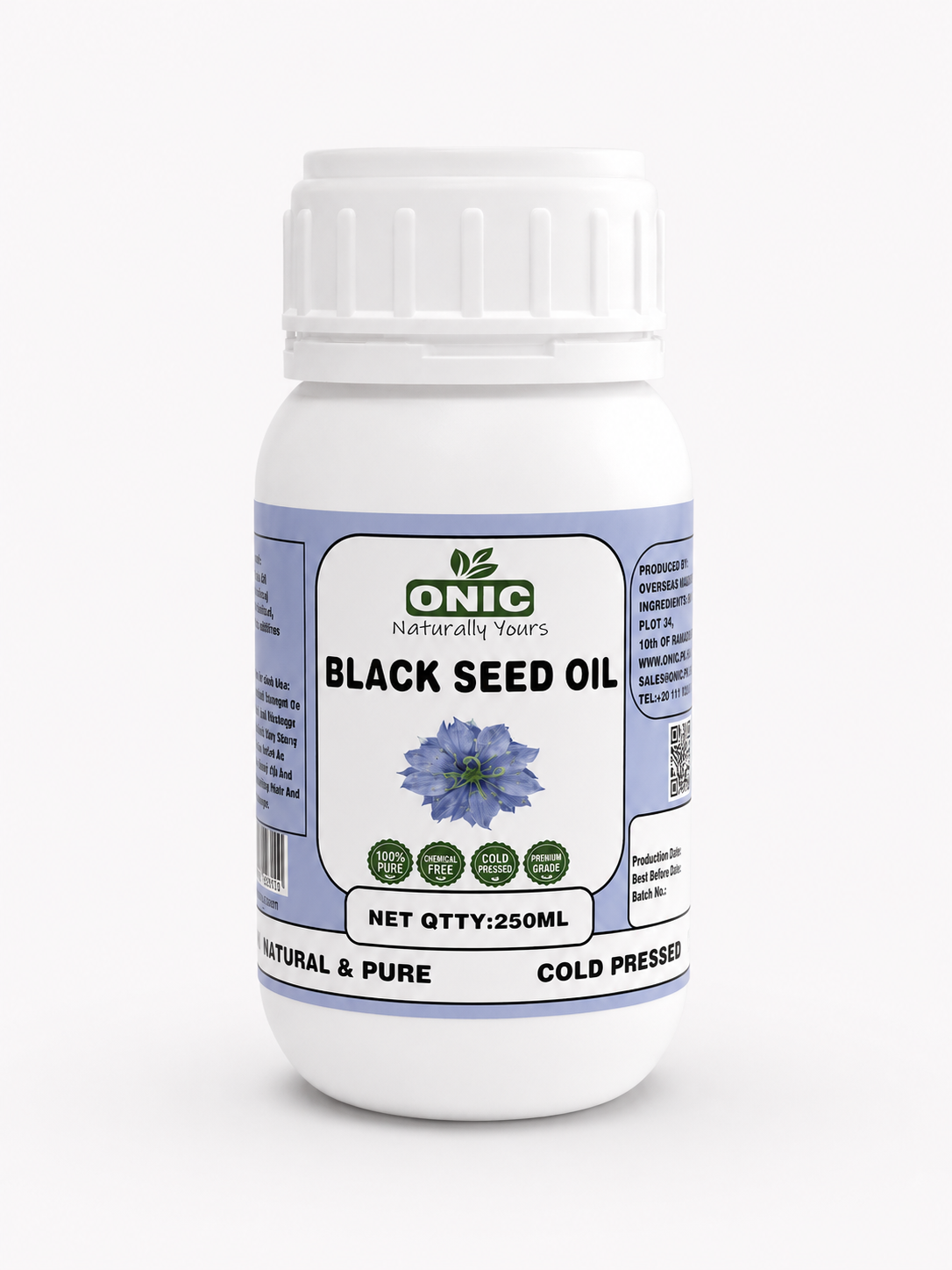ONIC Black Seed Oil – 250ml | Natural Cold-Pressed Oil
